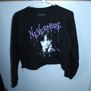 Wednesday Size XS Black Sweatshirt Nevermore